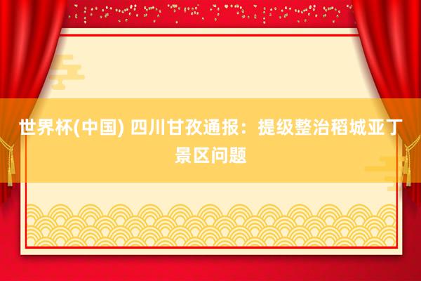 世界杯(中國) 四川甘孜通報：提級整治稻城亞丁景區問題