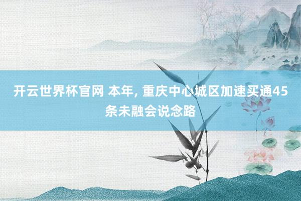 開云世界杯官網 本年, 重慶中心城區加速買通45條未融會說念